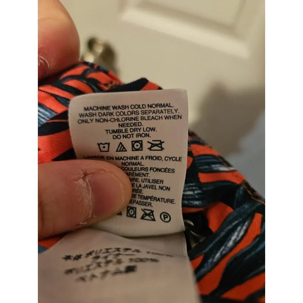 Lands End Swim trucks shorts mens Hawaiian‎ orange blue XXL 44-46